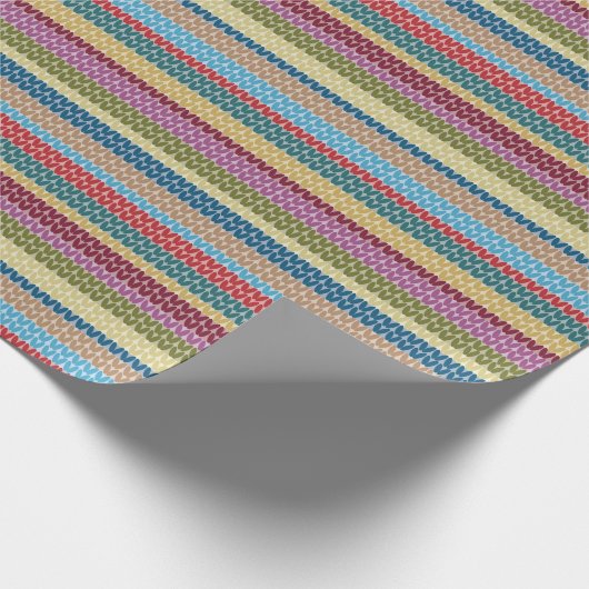 Knit Pattern Country Style Wrapping Paper Cadeaupapier (Hoek)