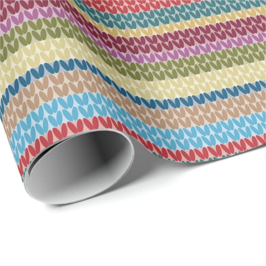 Knit Pattern Country Style Wrapping Paper Cadeaupapier (Rol Hoek)