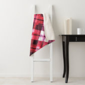 Knit Plaid Tartan Check Pink White Wine Motif (En situation)