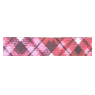Knit Plaid Tartan Check roze witte wijn patroon Korte Tafelloper