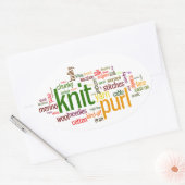 Knit Purl Knitting Lexicon voor Knitters Ovale Sticker (Envelop)
