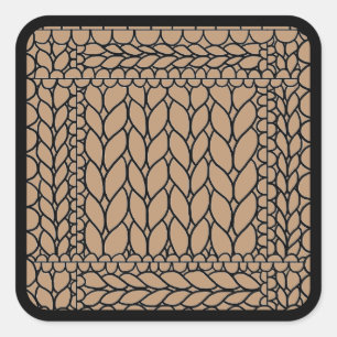 KNIT PURL TAN Stickers grand Carré II
