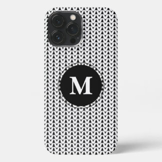 Knit Stitch Crafts White Monogram iPhone Case iPhone 13 Pro Max Hoesje
