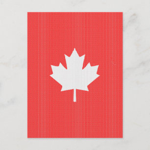 Knit Style Maple Leaf Knitting Motif Briefkaart