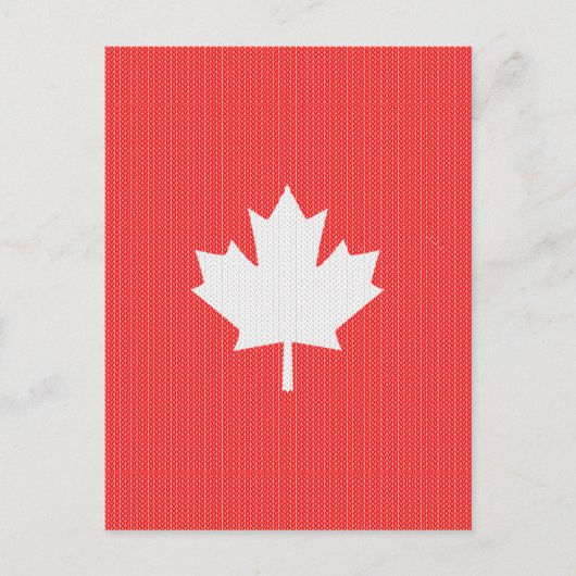 Knit Style Maple Leaf Knitting Motif Briefkaart (Voorkant)