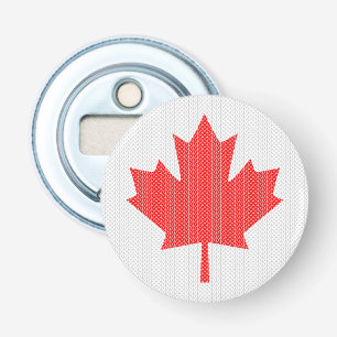 Knit Style Maple Leaf Knitting Motif Button Flesopener