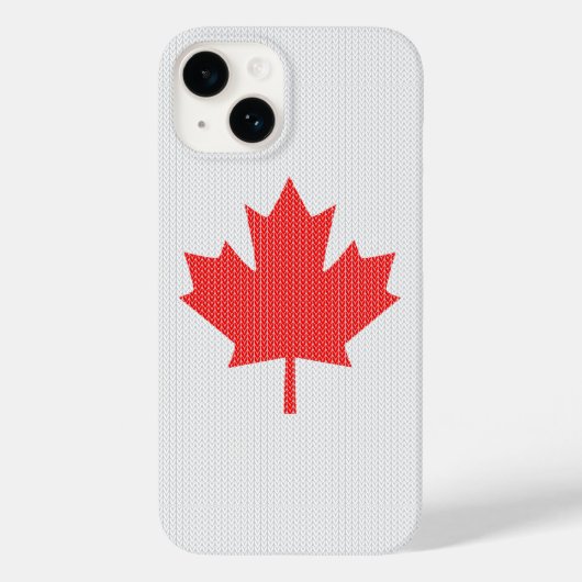 Knit Style Maple Leaf Knitting Motif Case-Mate iPhone Case (Achterkant)