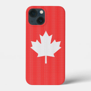 Knit Style Maple Leaf Knitting Motif iPhone 13 Mini Hoesje