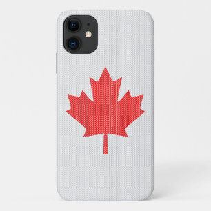 Knit Style Maple Leaf Knitting Motif iPhone 11 Hoesje