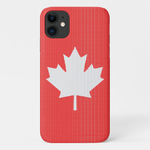 Knit Style Maple Leaf Knitting Motif iPhone 11 Hoesje