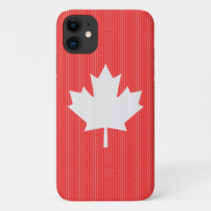 Knit Style Maple Leaf Knitting Motif iPhone 11 Hoesje