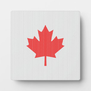 Knit Style Maple Leaf Knitting Motif Fotoplaat