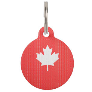 Knit Style Maple Leaf Knitting Motif Huisdierpenning