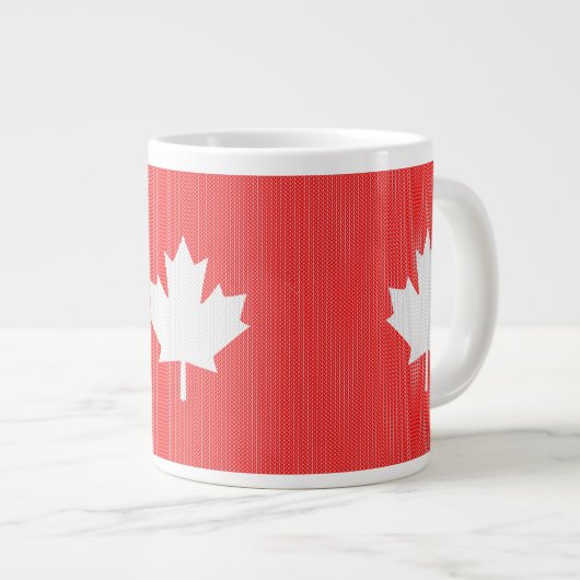 Knit Style Maple Leaf Knitting Motif Jumbo Mok (Voorkant rechts)