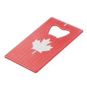 Knit Style Maple Leaf Knitting Motif Kredietkaart Flessenopener (Voorkant Gekanteld)