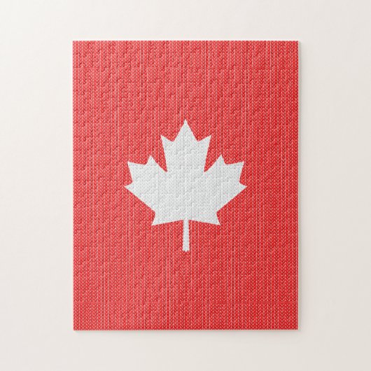Knit Style Maple Leaf Knitting Motif Legpuzzel (Verticaal)
