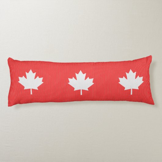 Knit Style Maple Leaf Knitting Motif Lichaamskussen (Achterkant)