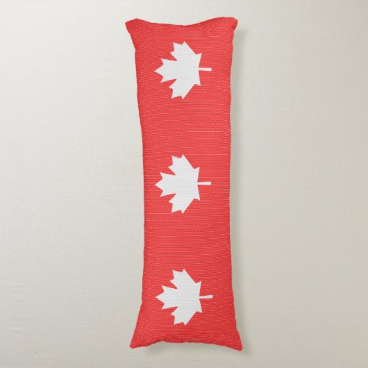 Knit Style Maple Leaf Knitting Motif Lichaamskussen (Voorkant Verticaal)