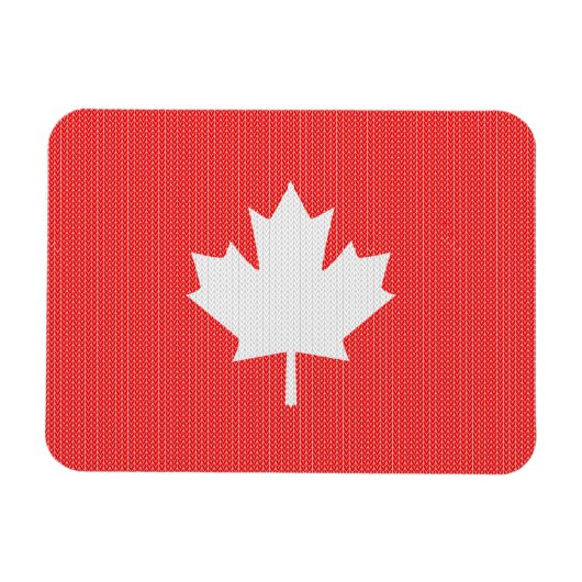 Knit Style Maple Leaf Knitting Motif Magneet (Horizontaal)