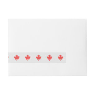 Knit Style Maple Leaf Knitting Motif Omwikkelbaar Adreslabel