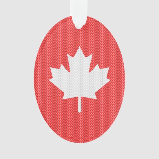 Knit Style Maple Leaf Knitting Motif Ornament (voorkant)