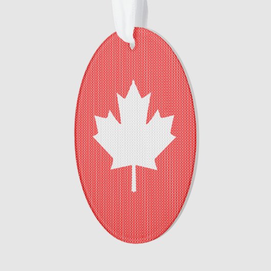 Knit Style Maple Leaf Knitting Motif Ornament (voorkant)
