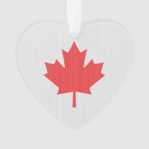 Knit Style Maple Leaf Knitting Motif Ornament