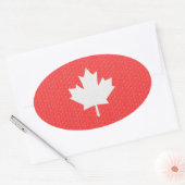 Knit Style Maple Leaf Knitting Motif Ovale Sticker (Envelop)