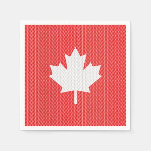 Knit Style Maple Leaf Knitting Motif Servetten (Voorkant)