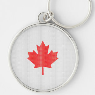 Knit Style Maple Leaf Knitting Motif Sleutelhanger