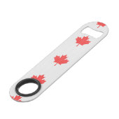 Knit Style Maple Leaf Knitting Motif Speed Flessenopener (Achterkant Gekanteld)