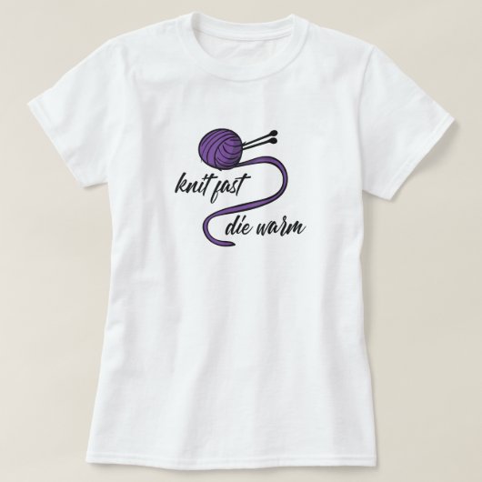 Knit Violet Rapide, T-Shirt Mourir Chaud (Design devant)