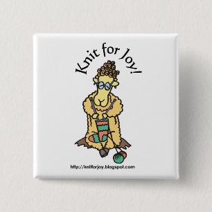Knit voor Joy-toets Vierkante Button 5,1 Cm