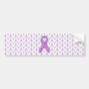 Knit voor kristalvormig roze lint bumpersticker