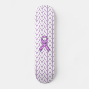 Knit voor kristalvormig roze lint skateboard
