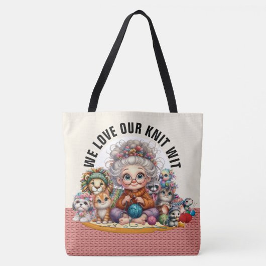 Knit Wit - Voir retour - GRAND Sac fourre-tout (Devant)