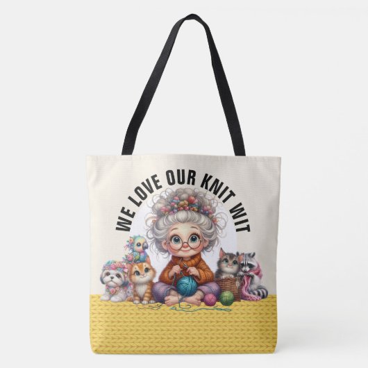 Knit Wit - Voir retour - GRAND Sac fourre-tout (Devant)