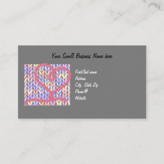 Knit Yarn Heart Thank You Small Business Card Visitekaartje