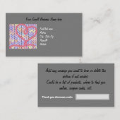 Knit Yarn Merci de coeur petit Carte de visite (Devant / Derrière)