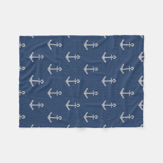 Knit Zee Anchor Fleece Deken (Voorkant (Horizontaal))