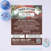 Knitingbundel, Knitting Store, Garn Store Flyer (Enkel)