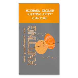Knits Knitting Needles and Yarn Craft Artist Visitekaartje Magneet