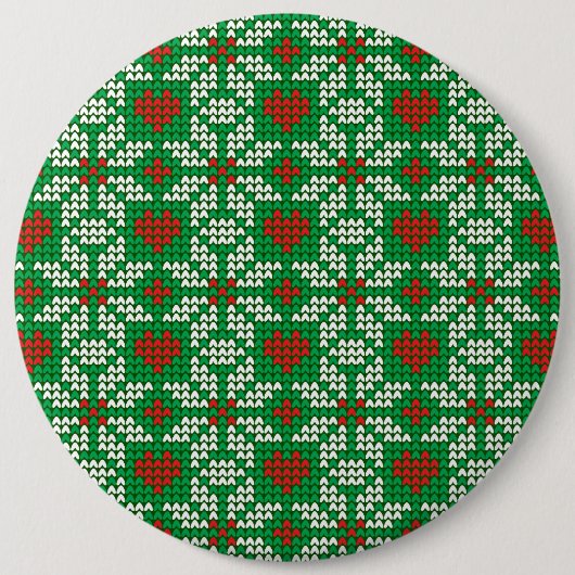 Knitted Christmas pattern Ronde Button 6,0 Cm (Voorkant)