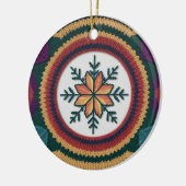 Knitted Fall Leaf Snowflake Pattern Christmas Keramisch Ornament (Links)