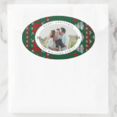 Knitted Sweater Pattern Photo Ovale Sticker (Tas)