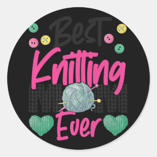 Knitter die de snijmachine breekt, gebeurt ronde sticker