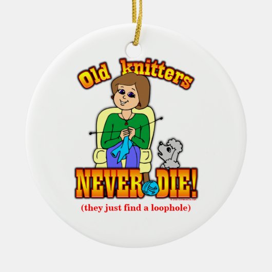 Knitter Keramisch Ornament (Voorkant)