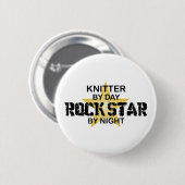 Knitter Rock Star by Night Ronde Button 5,7 Cm (Voorkant /achterkant)