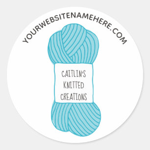 Knitters Fiber Arts Blauwe streng garen Ronde Sticker