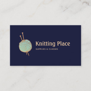 Knitters Knitting Yarn Ball Logo Visitekaartje